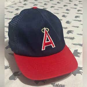 Vtg 70s MLB California Angels SnapBack Trucker Hat